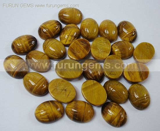 tiger eye 16x12mm Scarab oval Cabs