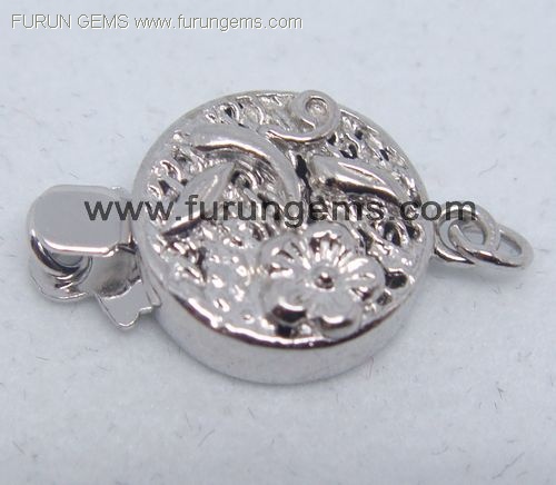 silver 925 flower bead clasp