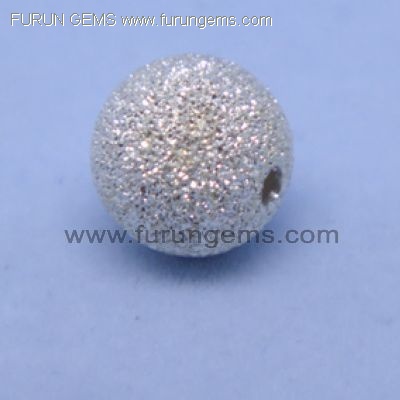 silver 925 Sandblast round  beads