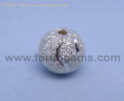 silver 925 sandblast round beads