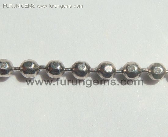 silver 925 faceted round beads chains