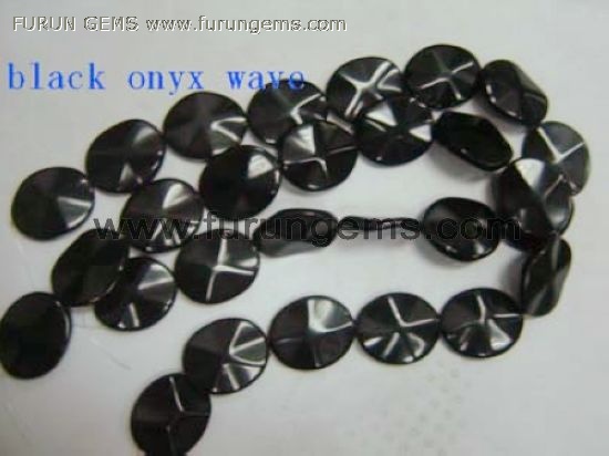 black onyx wave oval shape 15x20mm