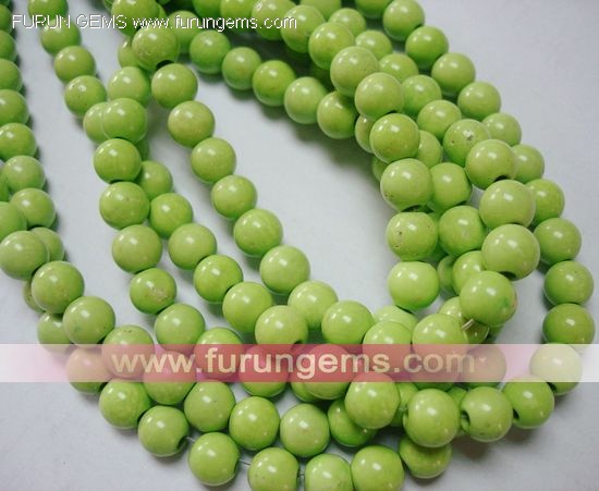 green magnesite 8mm round beads 40cm