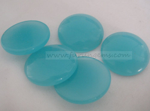 blue glass round cabochons