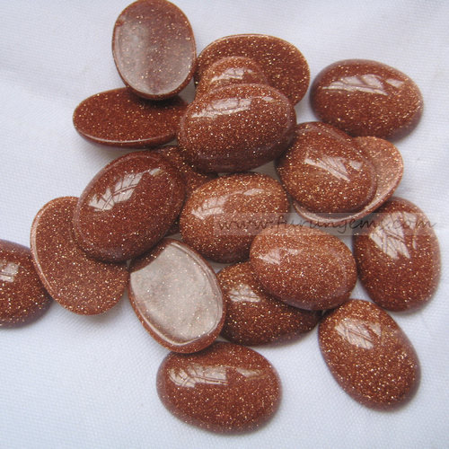 brown goldstone oval cabs 13x18mm
