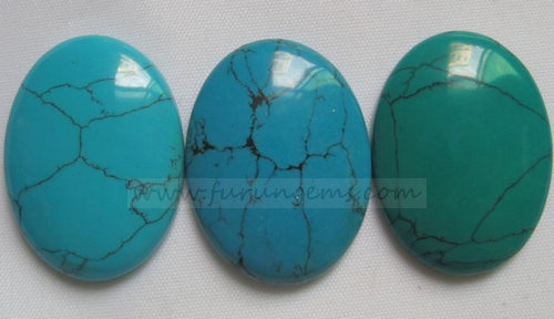 synthetic turquoise oval cabochons 25x35mm