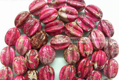 red Imperial jasper carambola beads