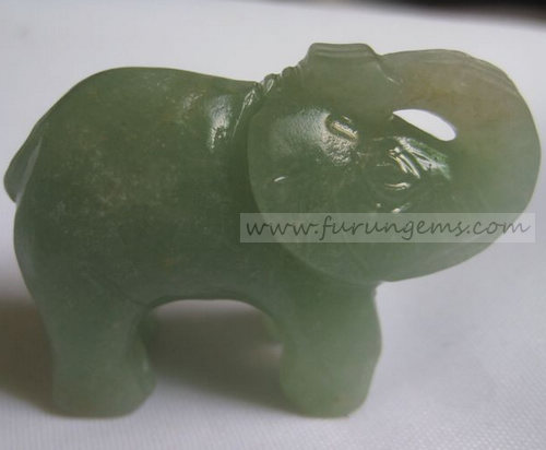 green aventurien elephant carvings 40mm