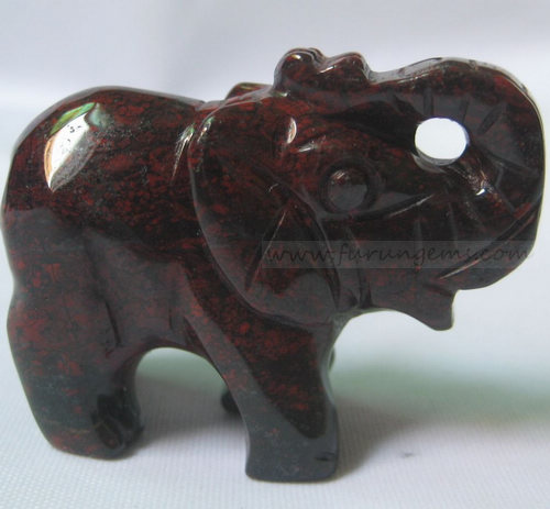 Breciated Jasper elephant carvings 40mm