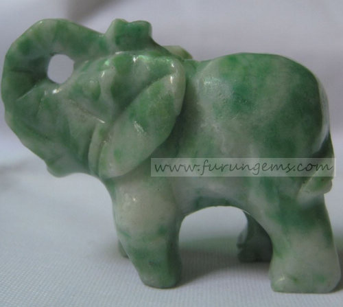 green spot jade elephant carvings 40mm