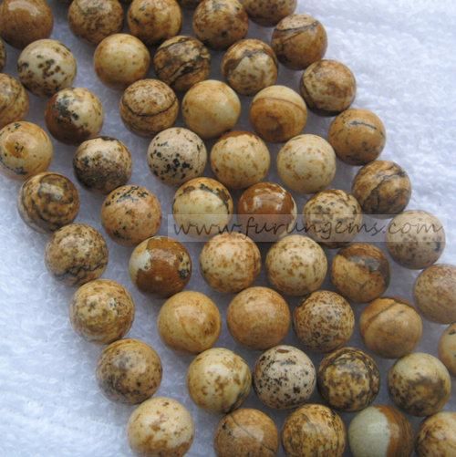 picture jasper 8mm round beads good quality