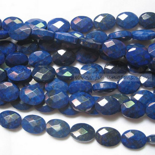 Lapis faceted oval beads 16x12mm