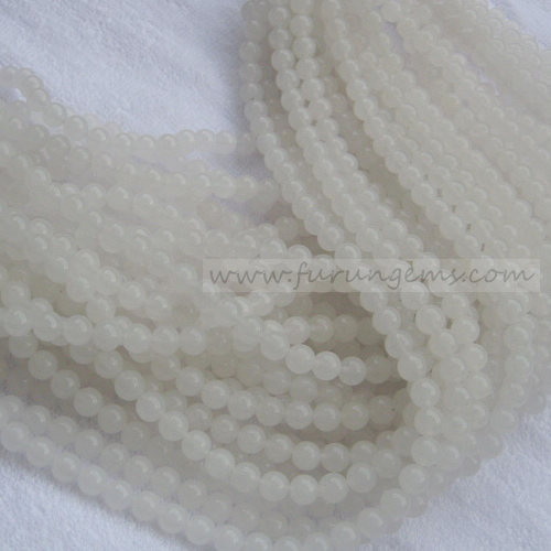 white jade 8mm round beads good quality