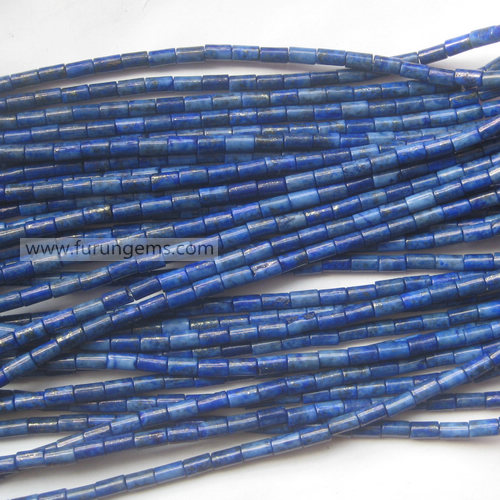 Lapis Lazuli tube column beads  4x7mm