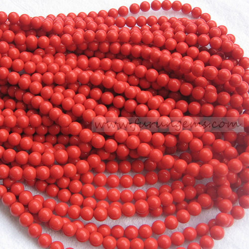 synthetical red coral  8mm round beads